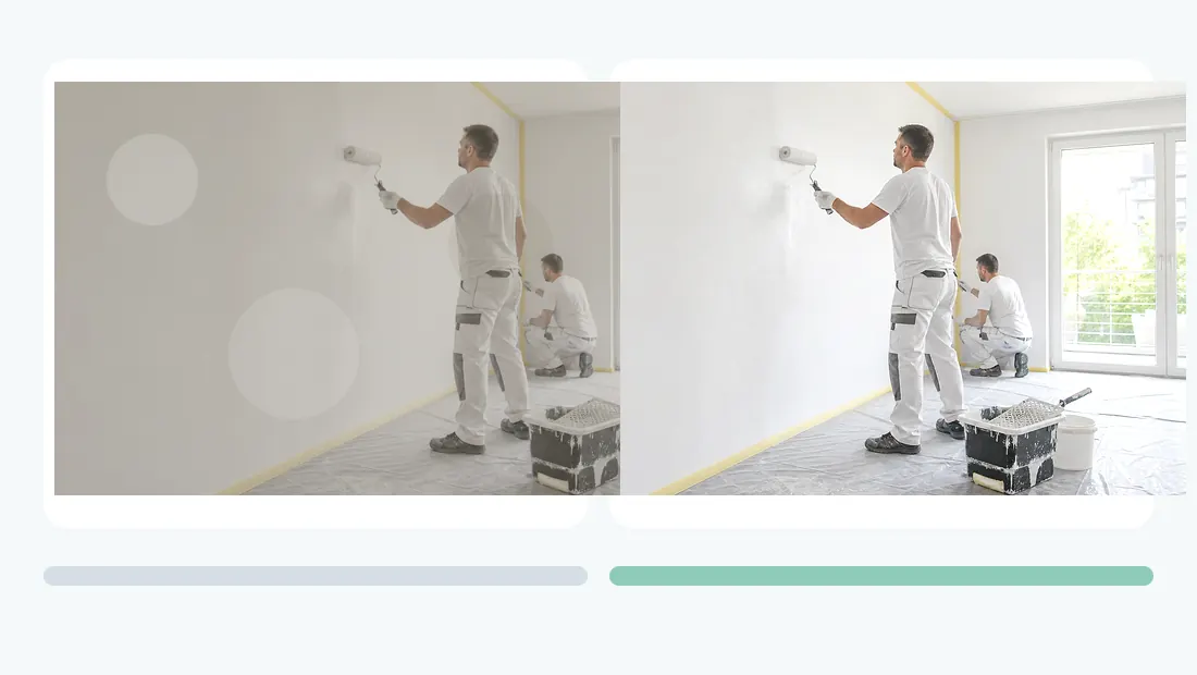 Vorher-Nachher Servicebild für Maler- und Streichservice